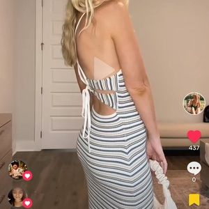 Striped midi Abercrombie dress